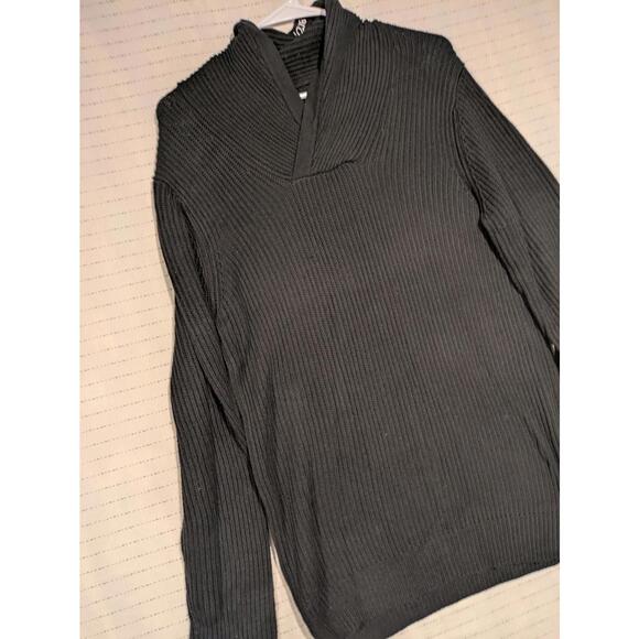 Buffalo David Bitton Ribbed Cowl Sweater Black Knitwear Mens Small - Picture 3 of 11